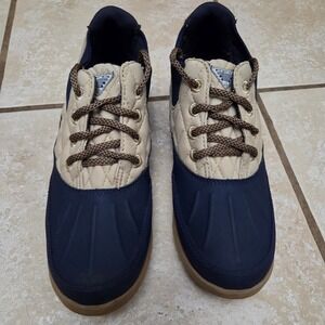 Columbia Women's Duck Boots Navy Tan Quilted Waterproof Laces Size 6